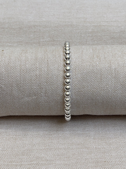 Image of bracelet made with sterling silver beads.  