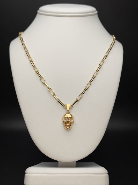 Image of necklace with skull charm