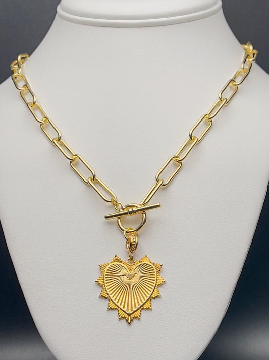Image of necklace with heart pendant.  